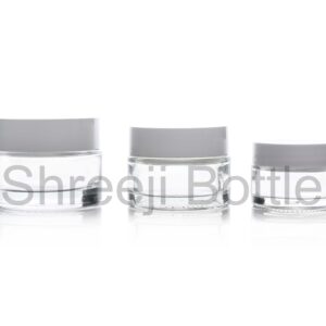 COSMETICS JARS WITH WHITE CAP